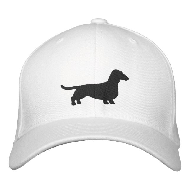 Dackel Silhouette Dackel Dog Benutzerdefinierte Da Bestickte Baseballkappe (Vorderseite)
