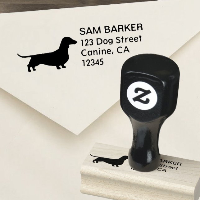 Dackel Silhouette Dackel Hund Rücksendeadresse Gummistempel (Von Creator hochgeladen)
