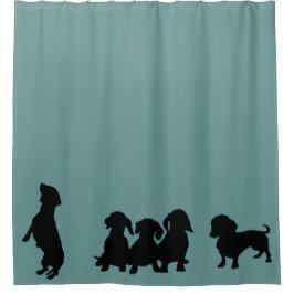 Dackel Silhouette Duschvorhang