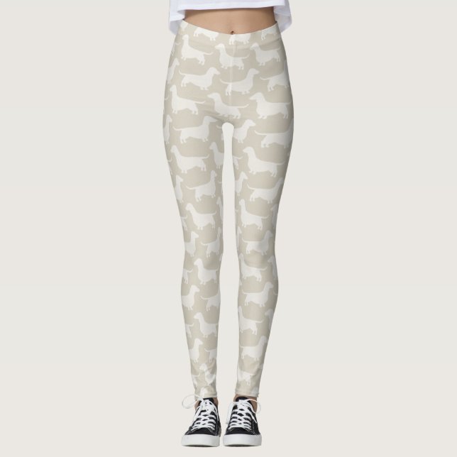 Dackel-Silhouette-Muster Leggings (Vorderseite)