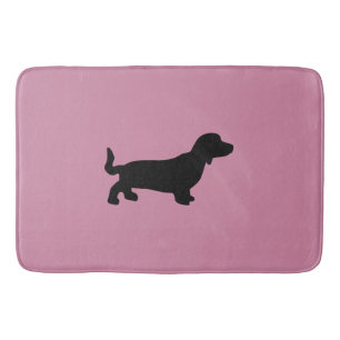 Dackel-Silhouette-Rosa-Bad-Matte Badematte