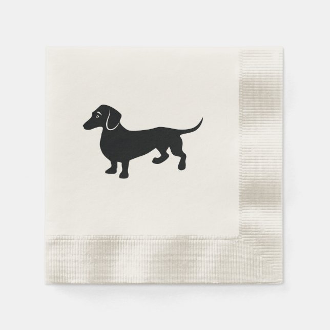 Dackel Silhouette Serviette (Vorderseite)