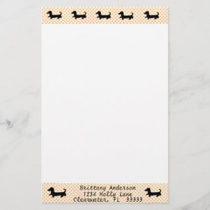 Dackel-Silhouette-stationäres Schreibens-Papier Briefpapier