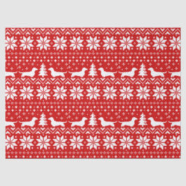 Dackel-Silhouette-Weihnachtsmuster Seidenpapier