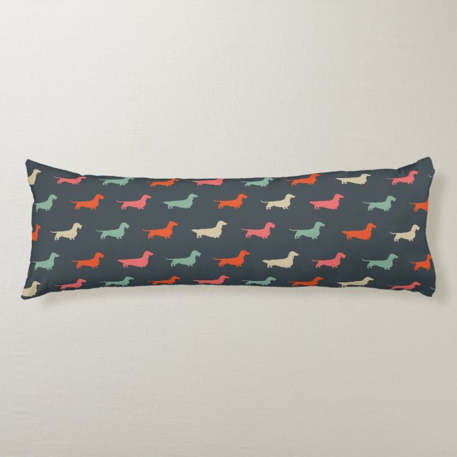 Dackel Silhouetten Dackel Hund Lover Seitenschläferkissen (Vorderseite)