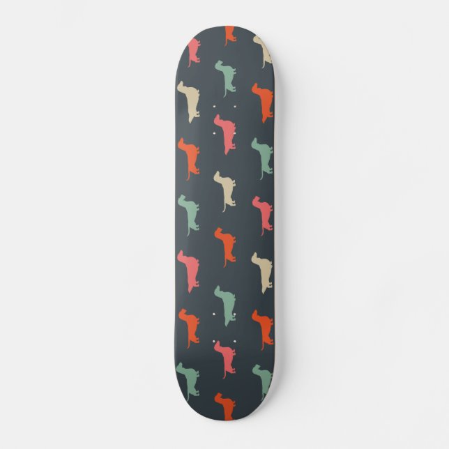 Dackel Silhouetten Dackel Hund Lover Skateboard (Vorderseite)