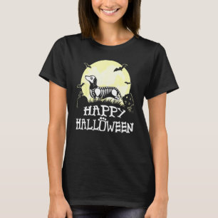 Dackel Skeleton Halloween Happy Pumpkin T-Shirt