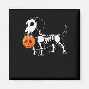 Dackel Skeleton Halloween Magnet