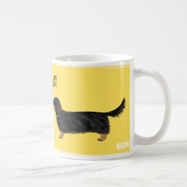 Dackel Smooch Dackel Hunde Kiss Niedlich Cartoon Kaffeetasse (Rechts)