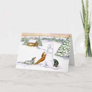 Dackel Snow Feiertagskarte