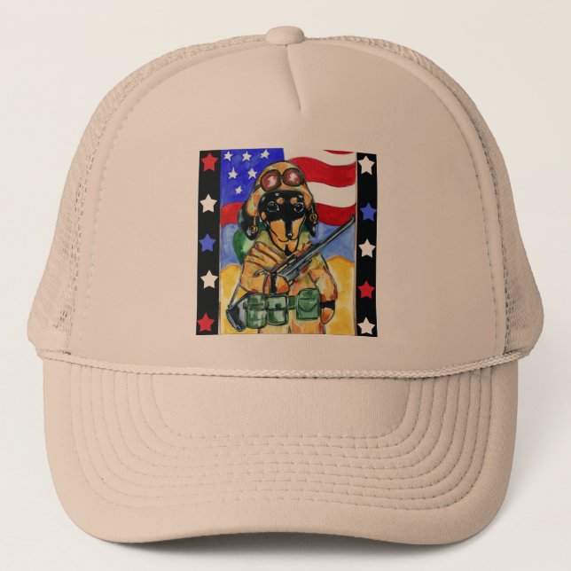 Dackel Soldier Truckerkappe (Vorderseite)