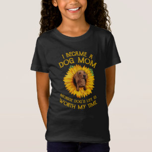 Dackel Sonnenblume Ich wurde ein Hund Mama Hund Le T-Shirt