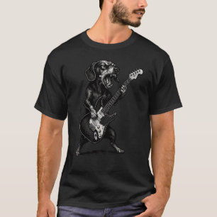 Dackel spielt E-Gitarre T-Shirt