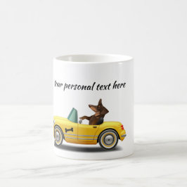 Dackel Sportwagenfahrer Tasse