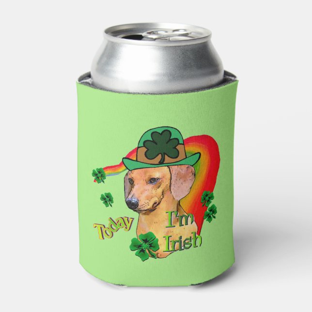 Dackel St Patricks Tagesgeschenke Dosenkühler (Kanne Vorderseite)