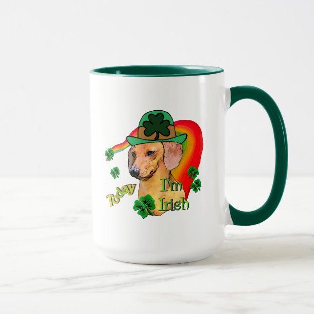 Dackel St Patricks Tasse (Rechts)