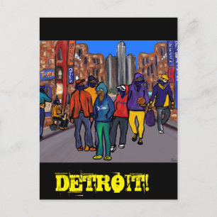 Dackel Stadt - DETROIT Postkarte