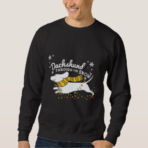 Dackel strahlt durch den Schnee Sweatshirt