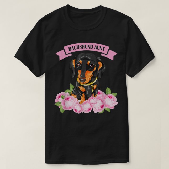 Dackel Tante Dackel Dackel Lover Besitzer Blumenwi T-Shirt (Design vorne)