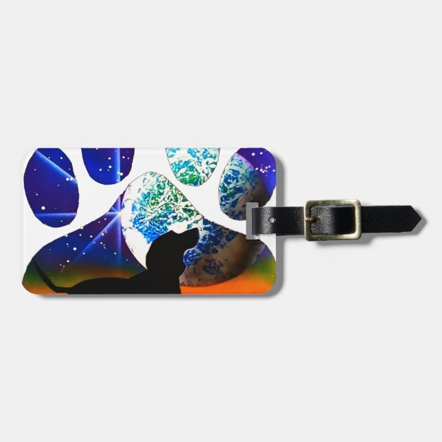 Dackel-Tatze Gepäckanhänger (Vorderseite horizontal)