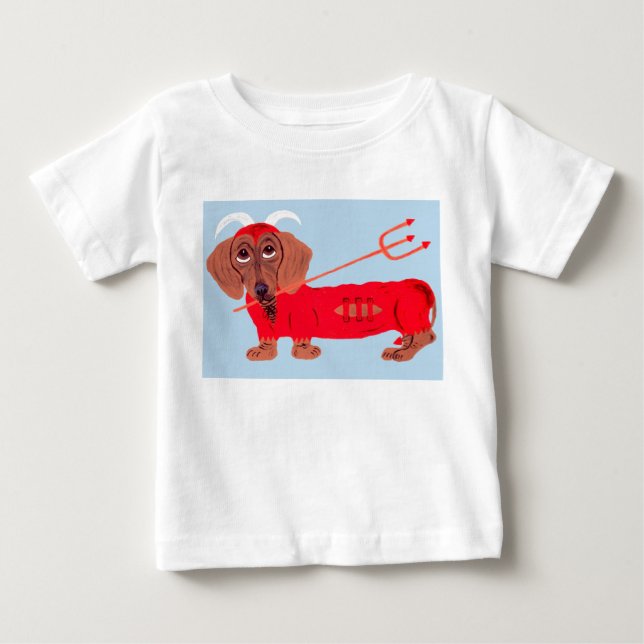 Dackel-Teufel Baby T-shirt (Vorderseite)