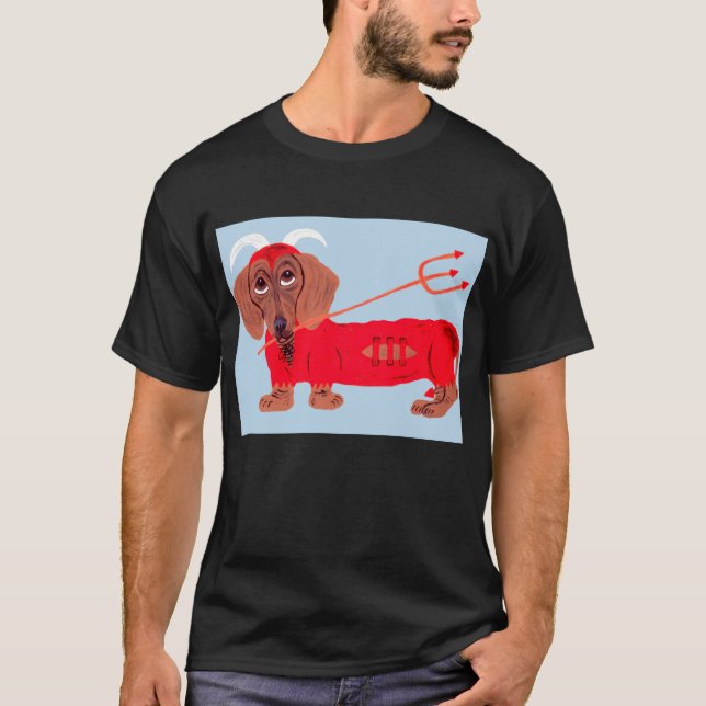 Dackel-Teufel T-Shirt (Vorderseite)