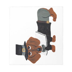 Dackel Thanksgviving Pilger Notizblock