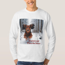 Dackel Thru der Schnee-T - Shirt