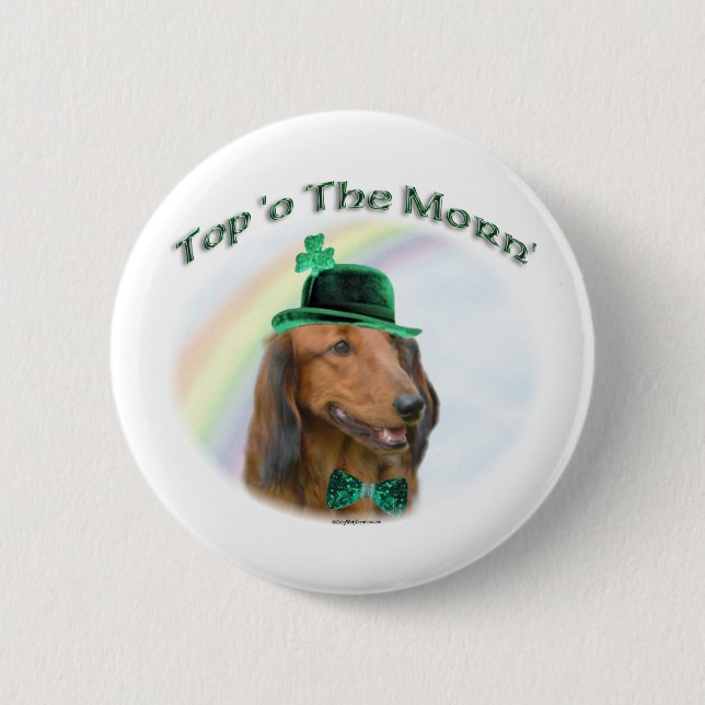 Dackel Top of the Morn'; Dackel St. Patrick Button (Vorderseite)