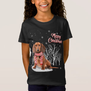 Dackel Tree Frohe Weihnachten Dackel Weihnachten W T-Shirt