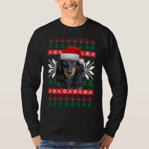 Dackel Ugge Christmas Sweater Style Weihnachtsmann T-Shirt