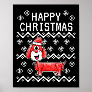 Dackel Ugly Christmas Dog Poster