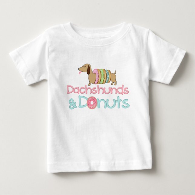 Dackel und Donuts Dackel Hund T - Shirt für Kinder (Vorderseite)