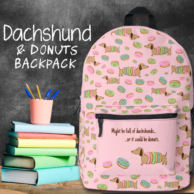 Dackel und Donuts Sweet for Dackel Hunde Bedruckter Rucksack (Dachshunds & Donuts backpack bag)