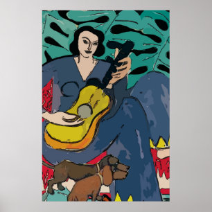 Dackel und Gitarre Poster