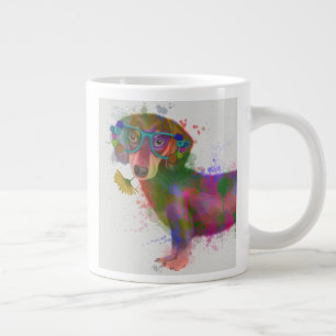 Dackel und Gläser Rainbow Splash Jumbo-Tasse