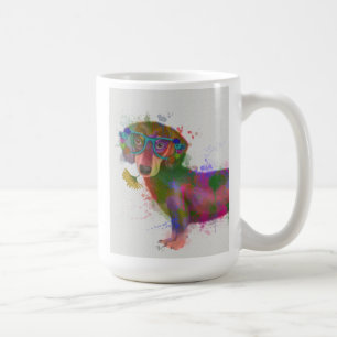 Dackel und Gläser Rainbow Splash Kaffeetasse