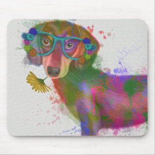 Dackel und Gläser Rainbow Splash Mousepad
