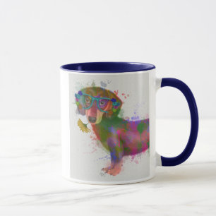 Dackel und Gläser Rainbow Splash Tasse