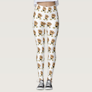Dackel und hellbrauner Cartoon Leggings