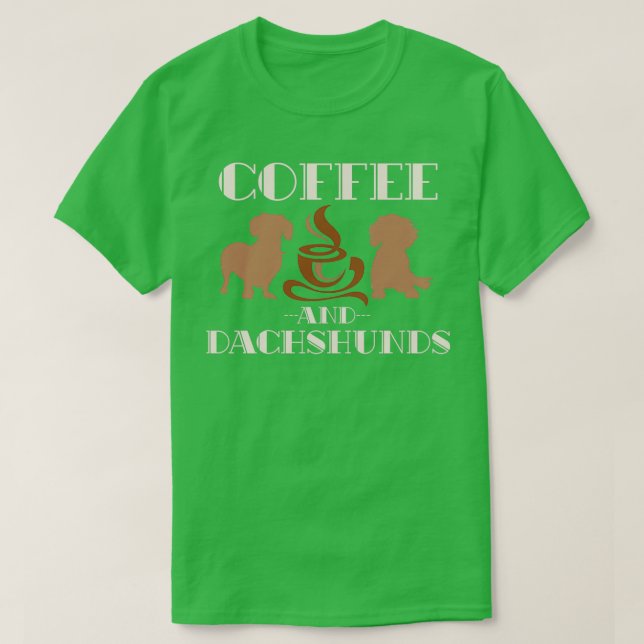 Dackel und Kaffee-Dackel T-Shirt (Design vorne)