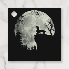 Dackel und MondHalloween Geschenkanhänger