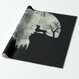 Dackel und MondHalloween Geschenkpapier