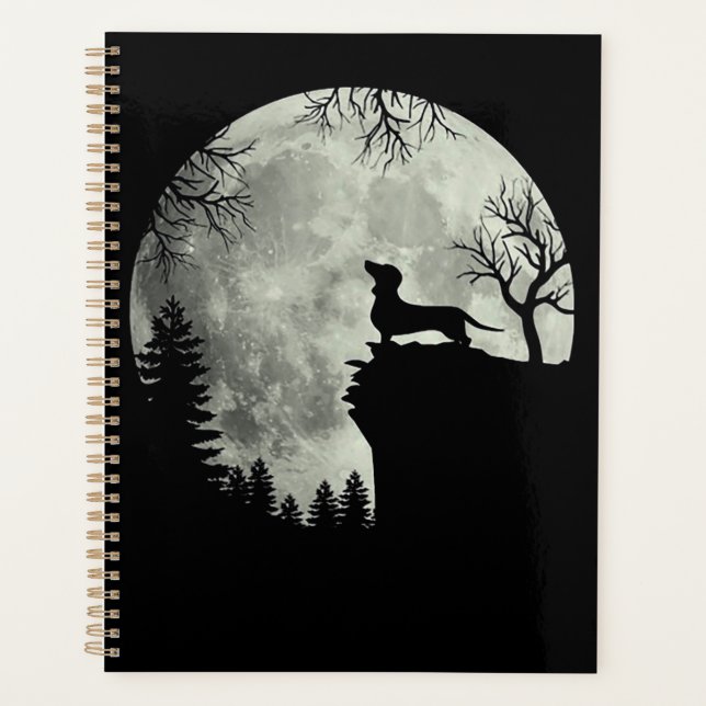 Dackel und MondHalloween Planer (Vorderseite)