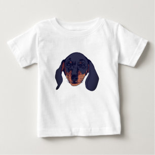 Dackel und Wasserfarbe Baby T-shirt