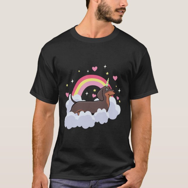 Dackel Unicorn Wienercorn T-Shirt (Vorderseite)