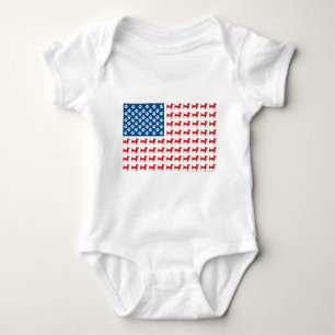 Dackel USA Patriotische Flagge Baby Strampler