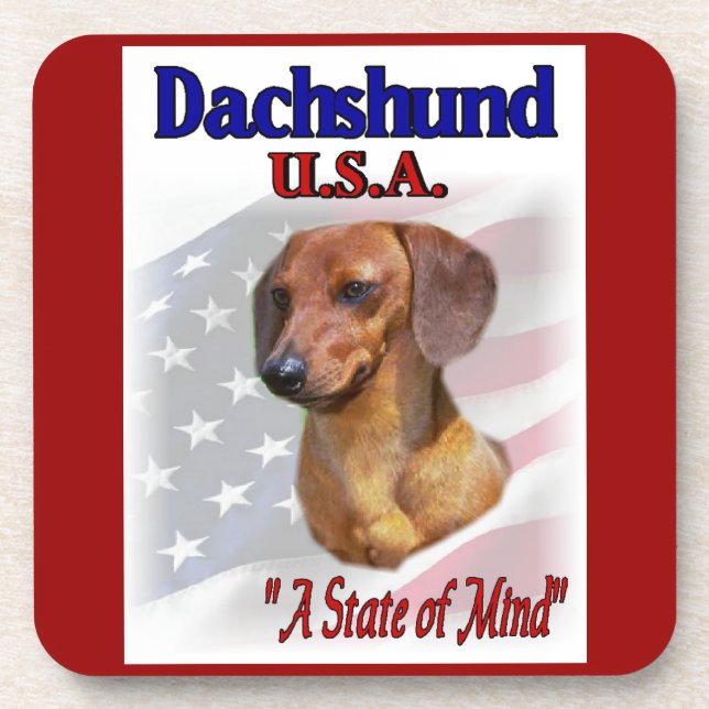 DACKEL USA UNTERSETZER (Vorderseite)