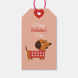 Dackel Valentine's Day-Geschenk-Tag Geschenkanhänger