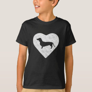Dackel Valentinstag Herz Vintag T-Shirt